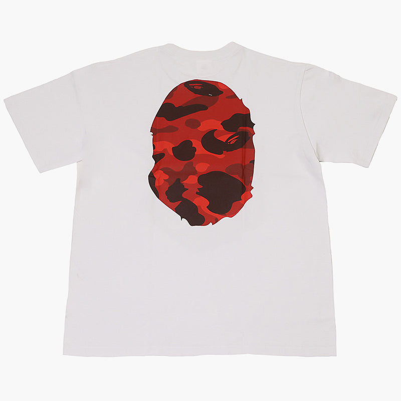 BAPE Color Camo Big Ape Head T-Shirt White Red Camo Rückseite