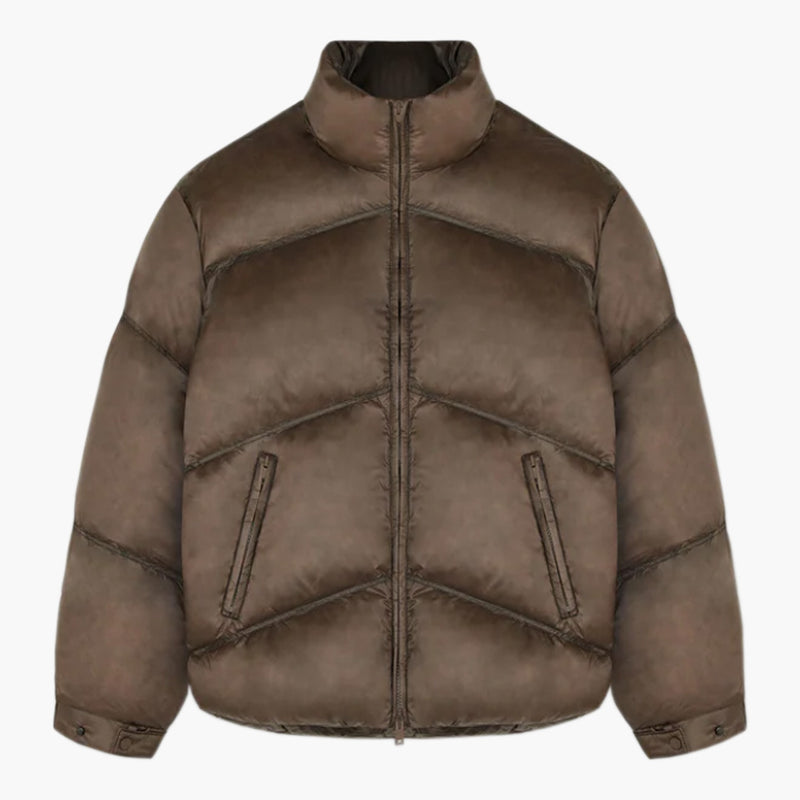 Represent Washed Puffer Jacket Brown
