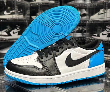 Air Jordan 1 Low Black and Dark Powder Blue Titelbild