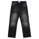 Levtic Initial Stitched Jeans Washed Black