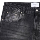 Levtic Initial Stitched Jeans Washed Black