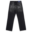 Levtic Initial Stitched Jeans Washed Black