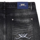 Levtic Initial Stitched Jeans Washed Black
