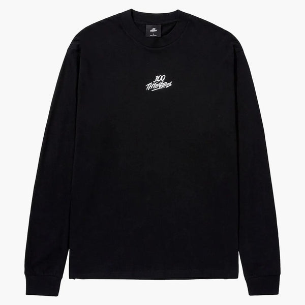 100 Thieves Foundations Geoprint Ls T-shirt Black