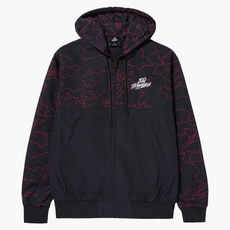 100 Thieves Foundations Geoprint Windbreaker Black/red