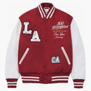 100 Thieves Golden Bear 5 Year Varsity Jacket Red/white