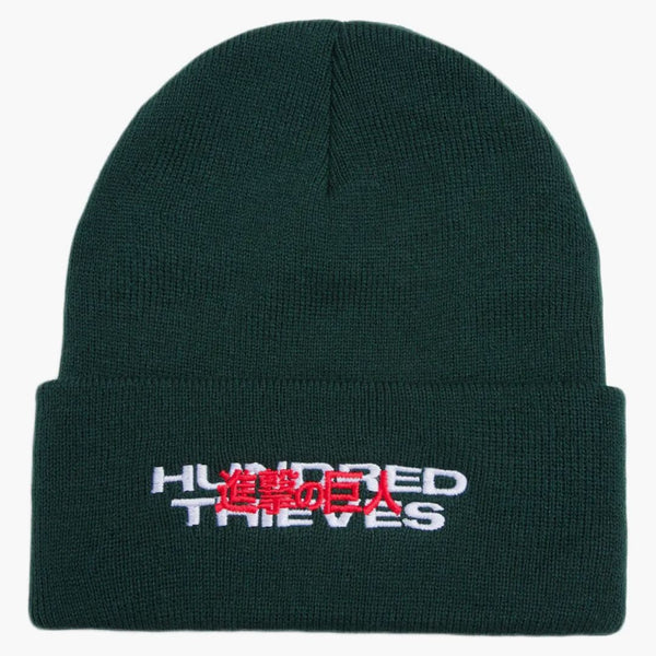 100 zlodějů x útok na Titan Beanie Green