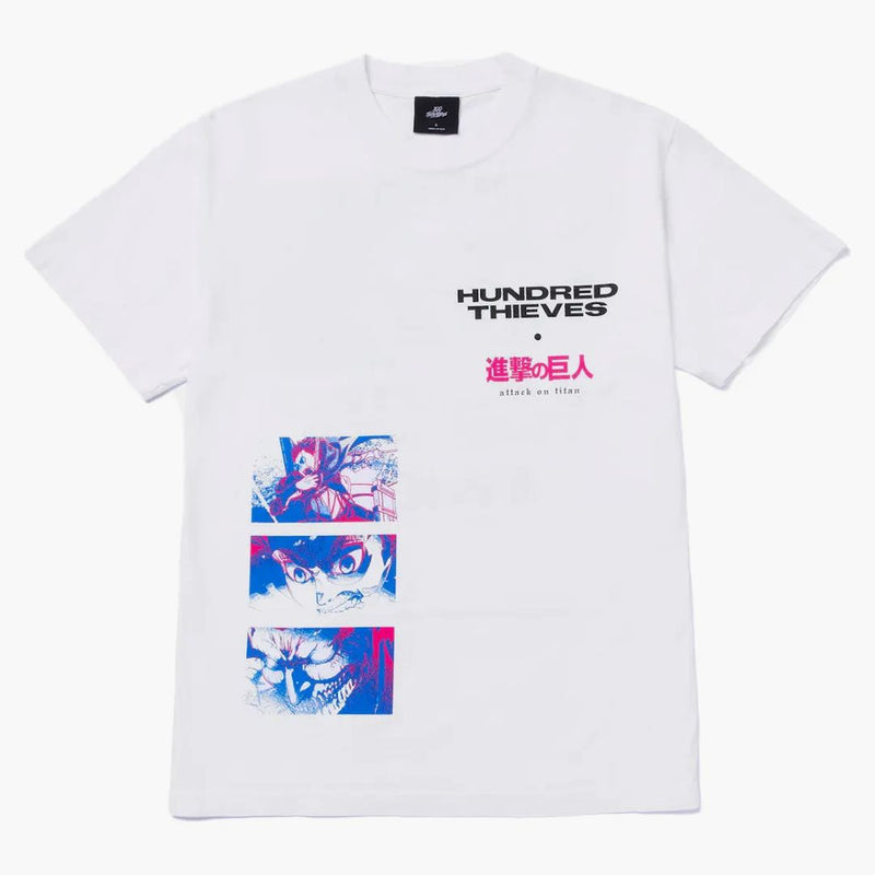100 Thieves X Attack On Titan Eren Into Titan T-shirt White