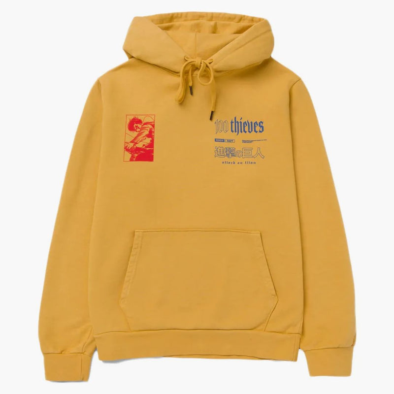 100 Thieves X Attack on Titan Scout Hoodie Gold