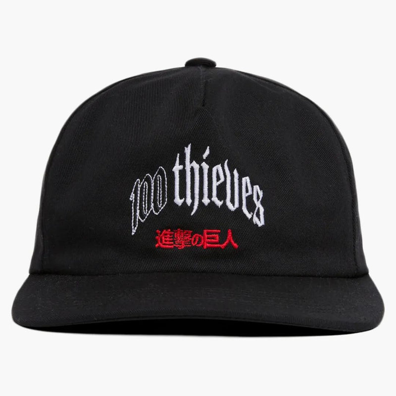 100 Thieves X Attack on Titan Snapback Black