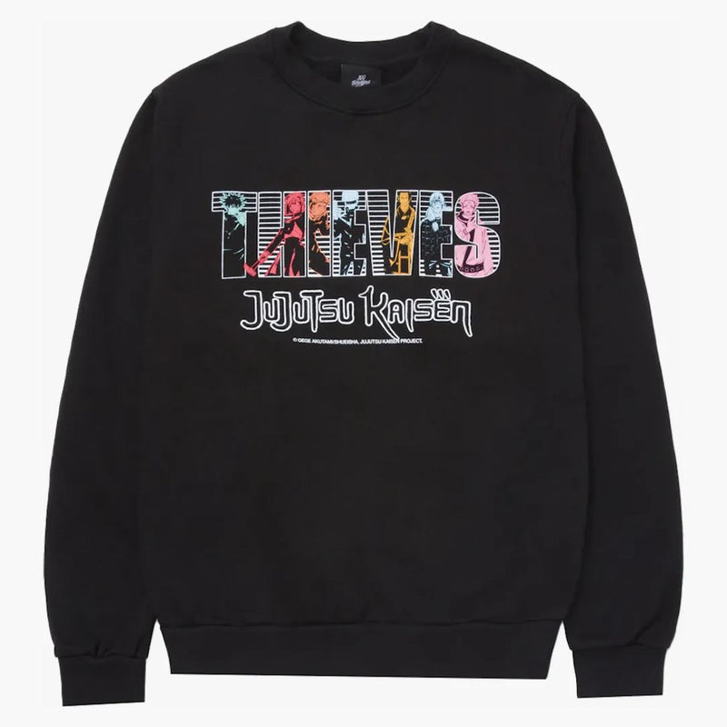 100 tjuvar x jujutsu kaisen alla crewneck svart