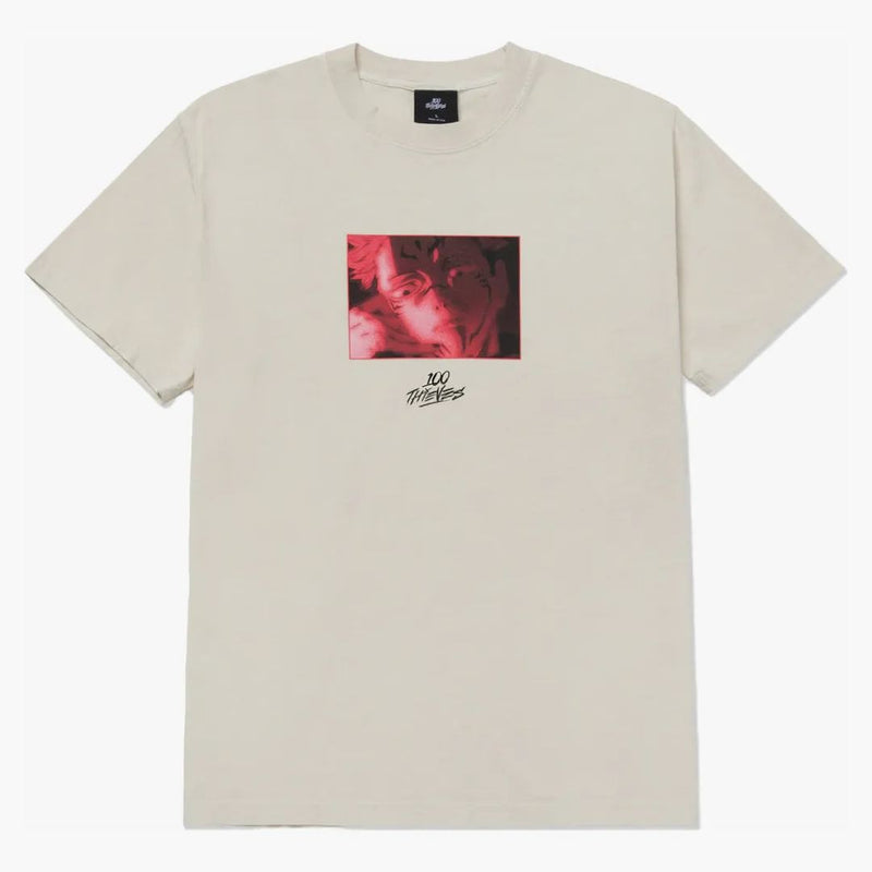 100 Thieves X Jujutsu Kaisen Sukuna Center T-shirt Cream