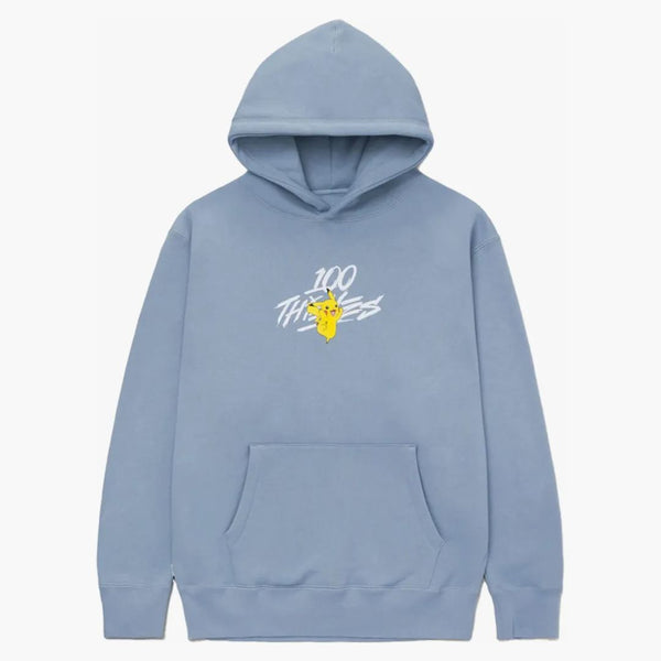 100 Thieves X Pokémon Pikachu Core Hoodie Medium Blue