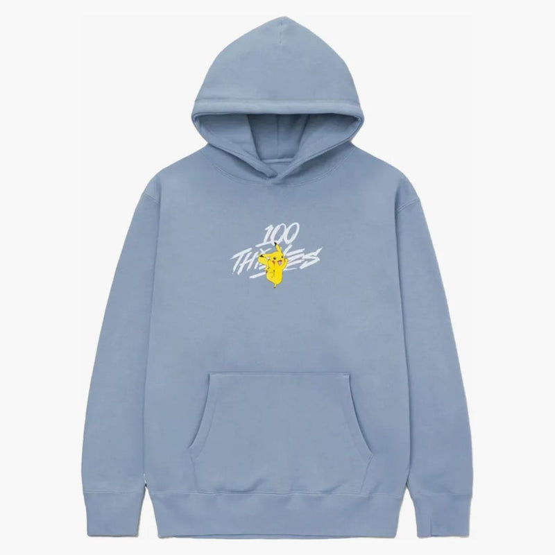 100 Thieves X Pokémon Pikachu Core Hoodie Medium Blue