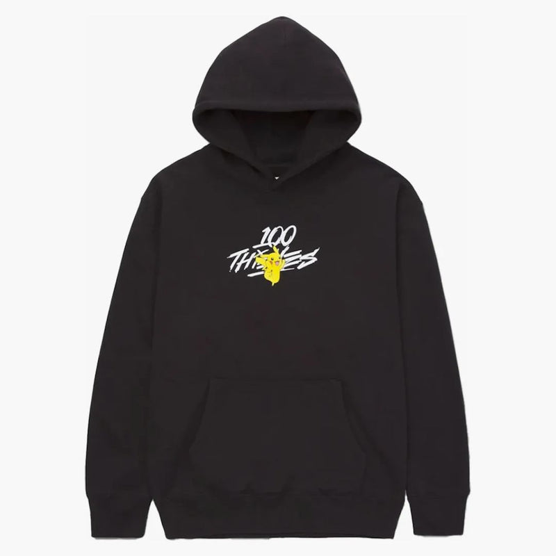 100 Thieves X Pokémon Pikachu Core Hoodie Washed Black