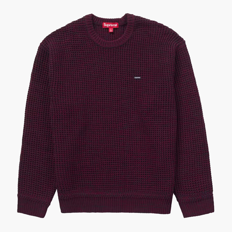 Supreme Waffle Small Box Sweater Burgundy Melange