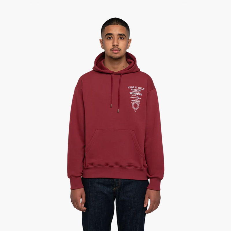 Traphouse Multilogo Hoodie burgundy