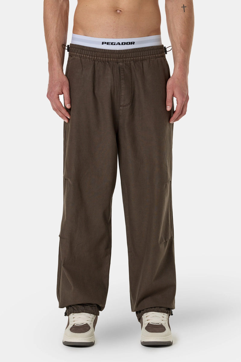 Pegador Ashton Parachute Pants dark brown