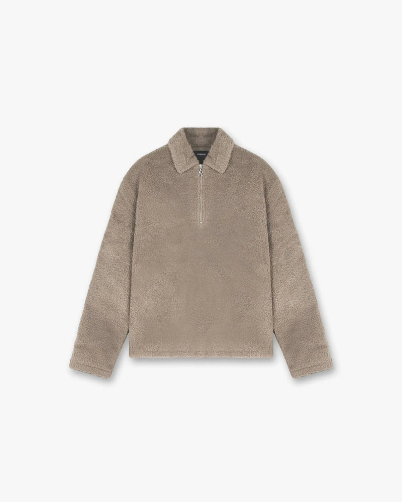 Represent Fleece Pullover Zip Shirt Mushroom