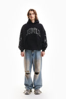 Favela Ribcage Rhinestone Hoodie black