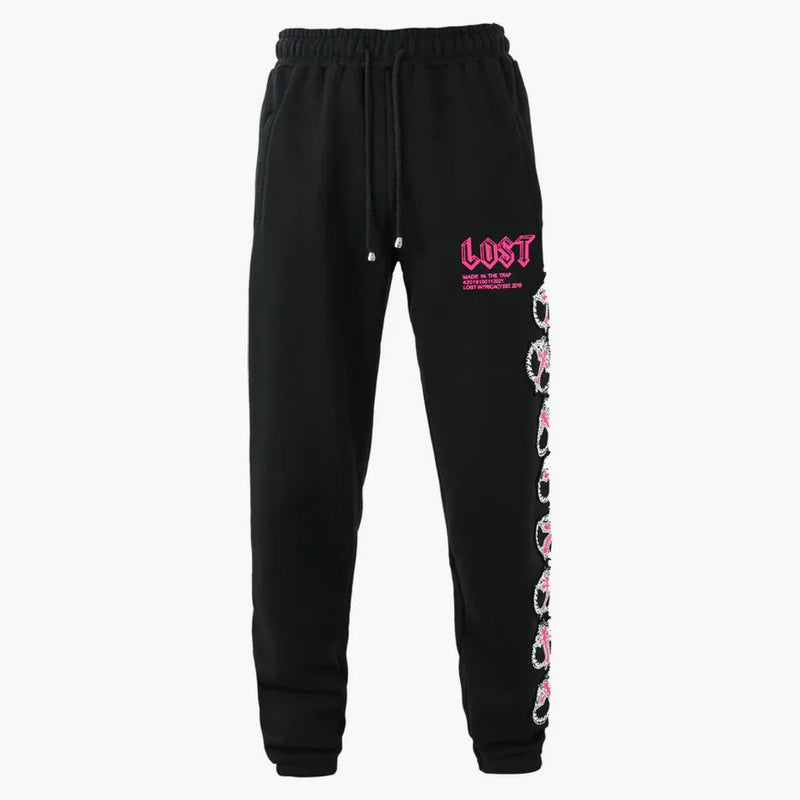 Lost Intricacy Mitt Sweatpants Black Pink