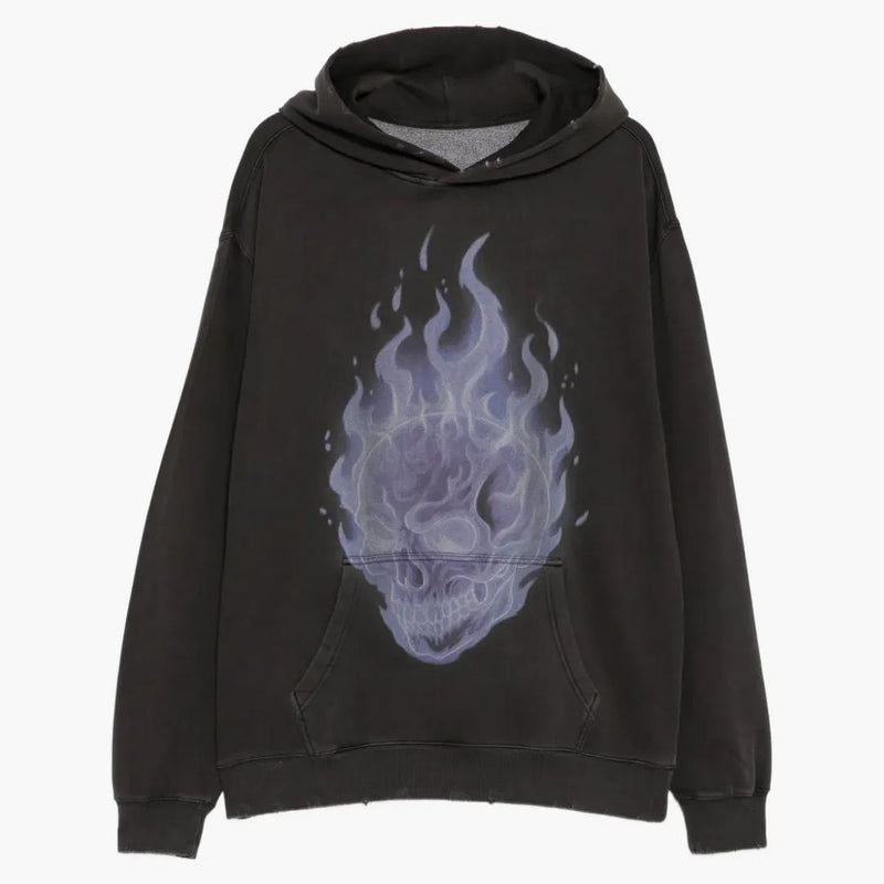 Warman Ghost Skull Graphic Hoodie Black