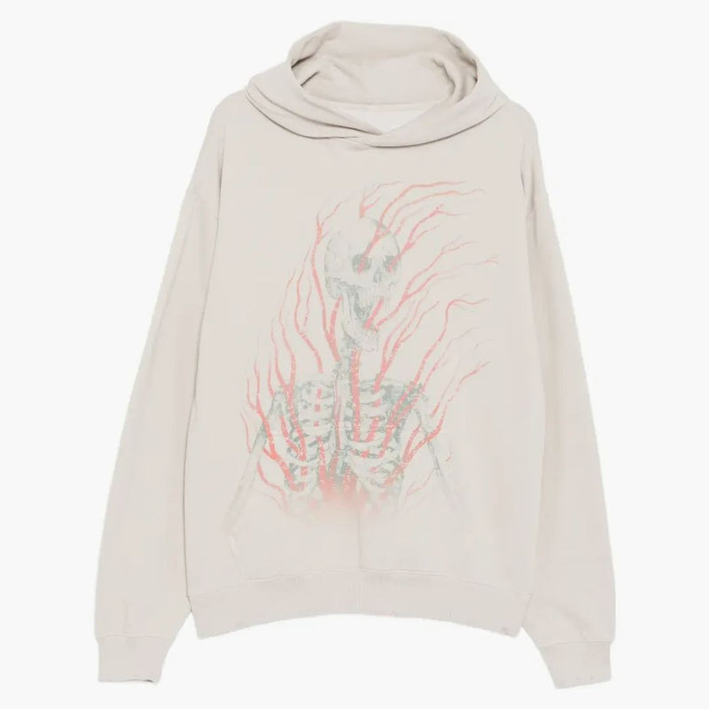 Warman Skeleton In Pain Graphic Hoodie White