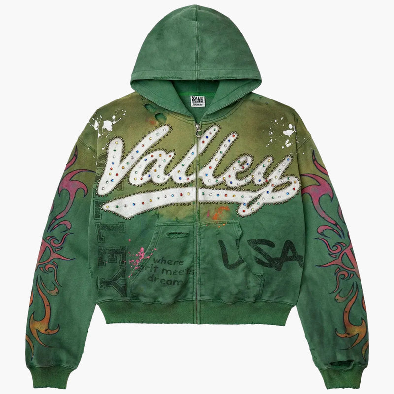 Vale Forever Inferno Zip Up Hoodie Green