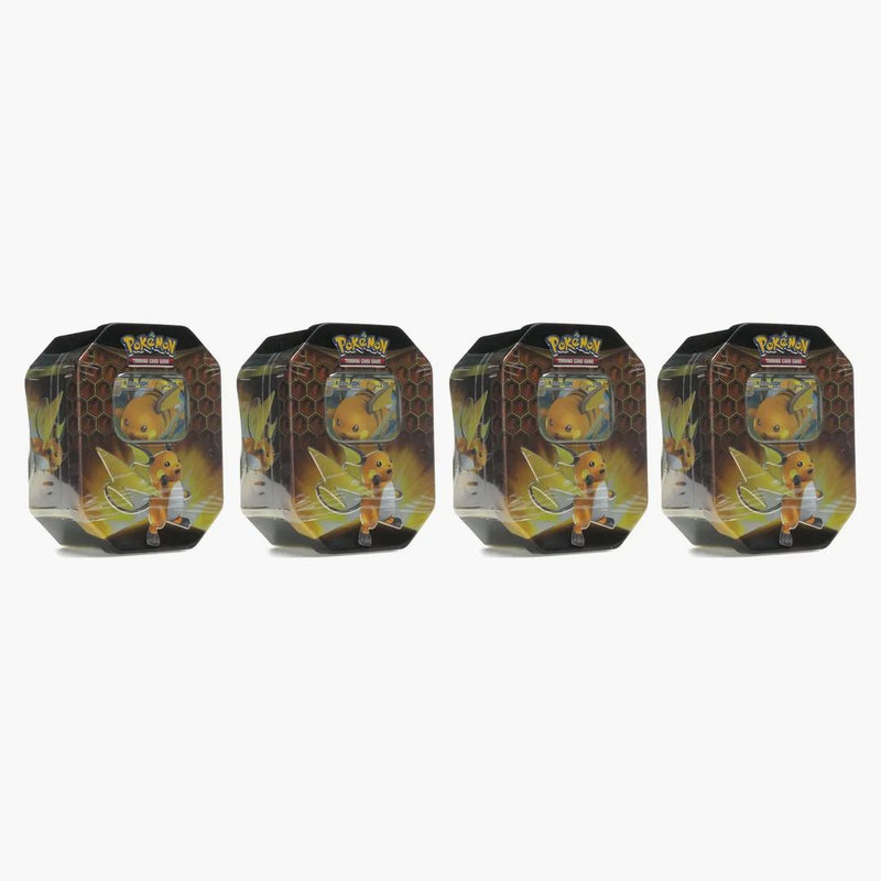 2019 Pokemon Hidden Fates Raichu Tin 4x Lot