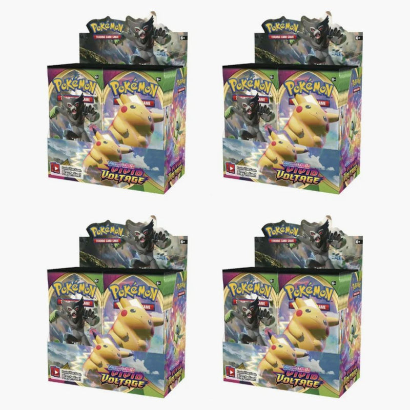2020 Pokemon Tcg Sword & Shield Vivid Voltage Booster Box 4x Lot