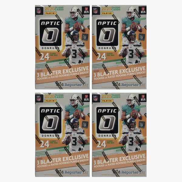 2020 Panini Donruss Optic Football Blaster Box (purple Shock Parallels) 4x Lot