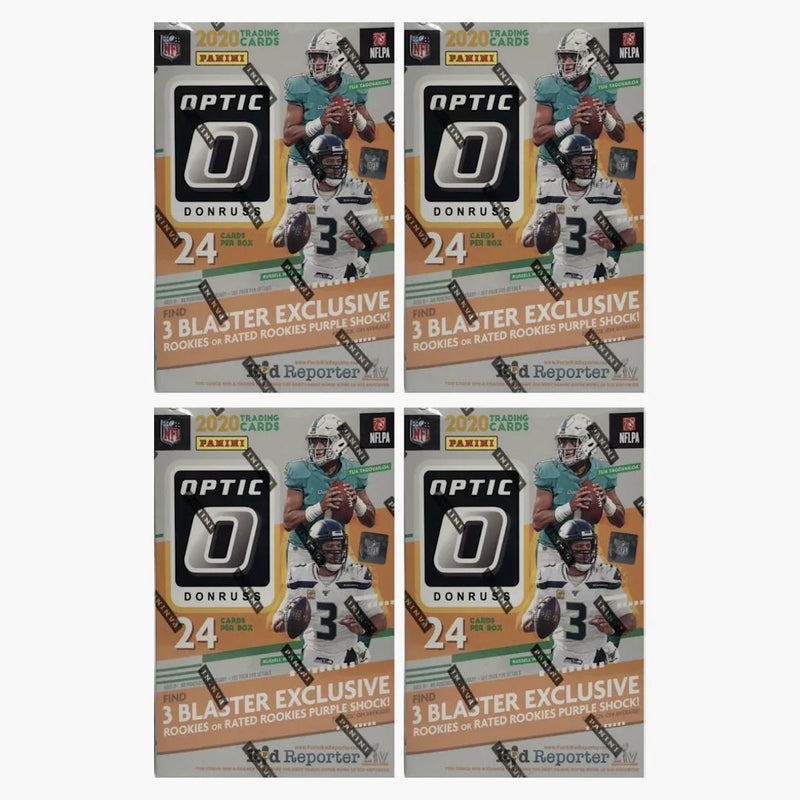 2020 Panini Donruss Optic Football Blaster Box (purple Shock Parallels) 4x Lot