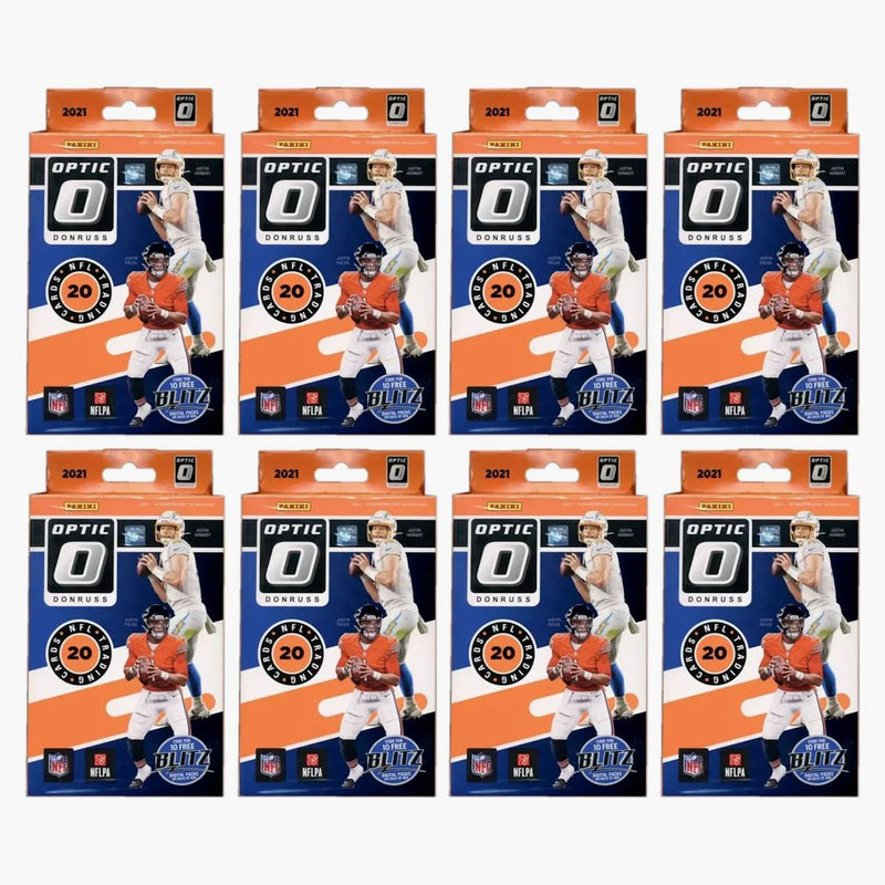 2021 Panini Donruss Optic Football Hanger Box (blue Scope Parallels) 8x Lot