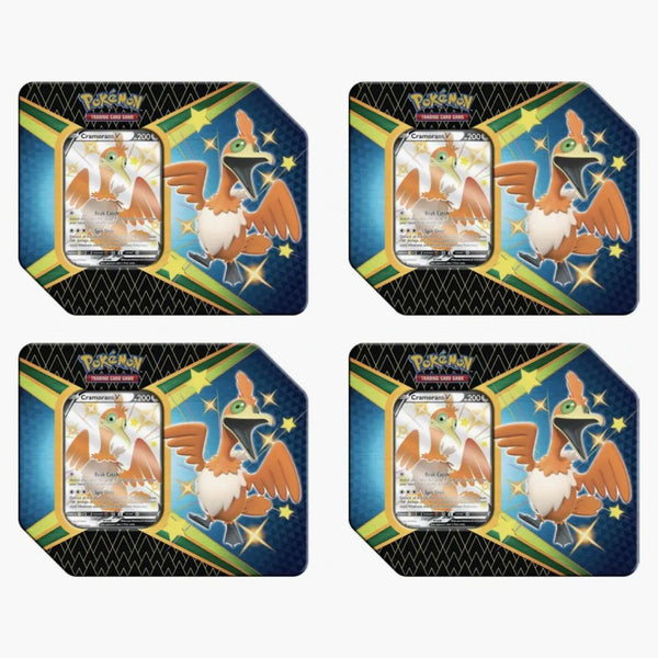 Pokémon Tcg Sword & Shield Shining Fates Cramorant V Tin 4x Lot (6 Booster Packs)