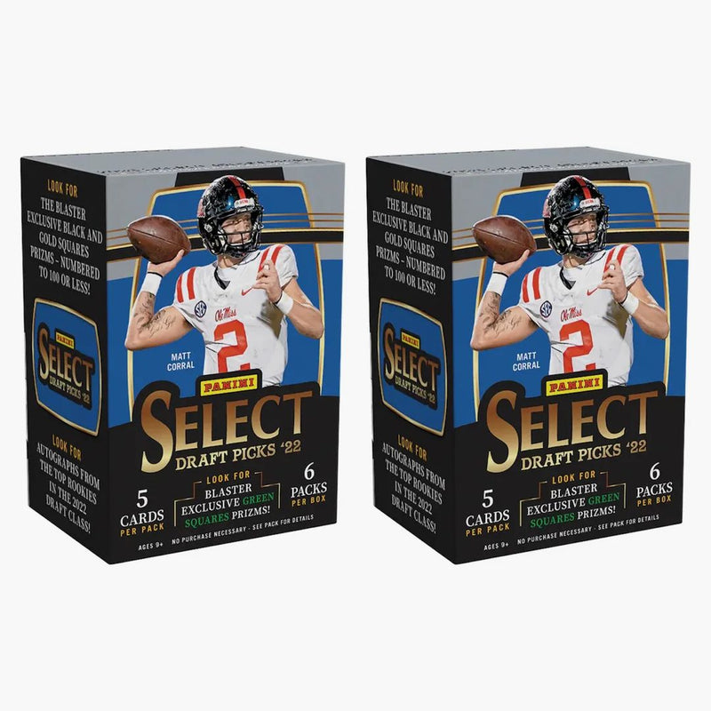 2022 Panini Select Draft Picks Collegiate Football Fanatics Exclusive Blaster Box (green Squares Prizms) 2x Lot