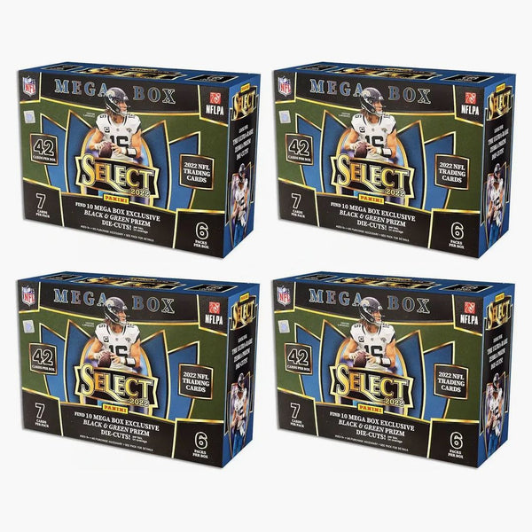 2022 Panini Select Football Mega Box (black & Green Prizms) 4x Lot