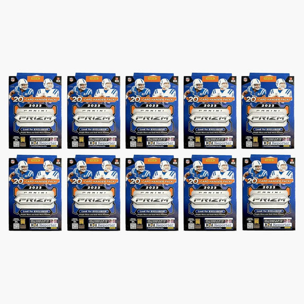 2023 Panini Prizm Football Hanger Box (purple And Gold Wave Prizms) 10x Lot