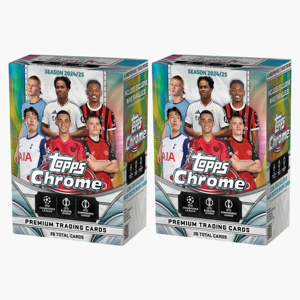 2024-25 Topps Chrome Uefa Club Competitions Value Box 2x Lot