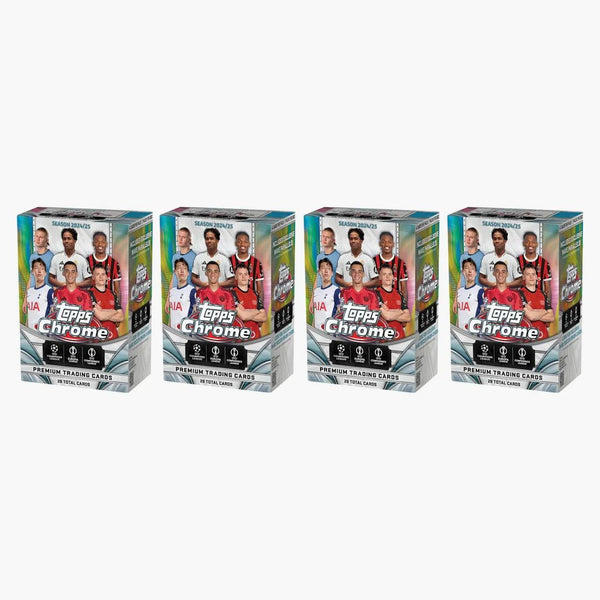 2024-25 Topps Chrome Uefa Club Competitions Value Box 4x Lot