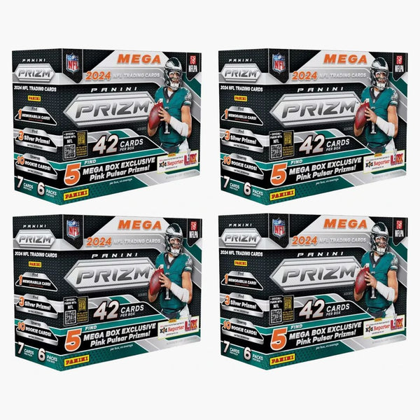 2024 Panini Prizm Nfl Mega Box (pink Pulsar Prizms) 4x Lot