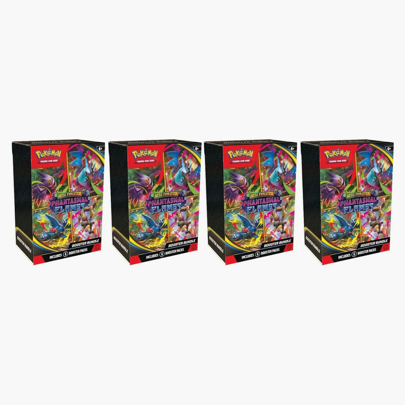 2025 Pokémon Mega Evolution Phantasmal Flames Booster Bundle 4x Lot