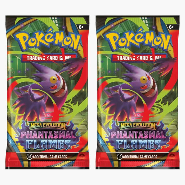 2025 Pokémon Mega Evolution Phantasmal Flames Mega Gengar Booster Pack 2x Lot