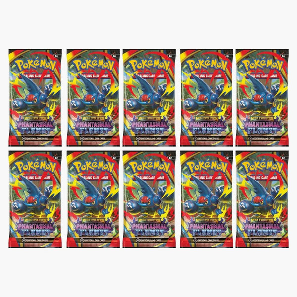 2025 Pokémon Mega Evolution Phantasmal Flames Mega Heracross Booster Pack 10x Lot