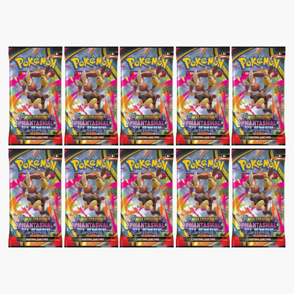 2025 Pokémon Mega Evolution Phantasmal Flames Mega Lopunny Booster Pack 10x Lot