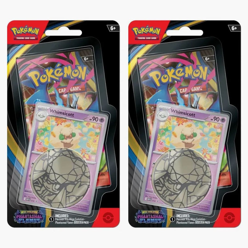 2025 Pokémon Mega Evolution Phantasmal Flames Whimsicott Blister Pack 2x Lot