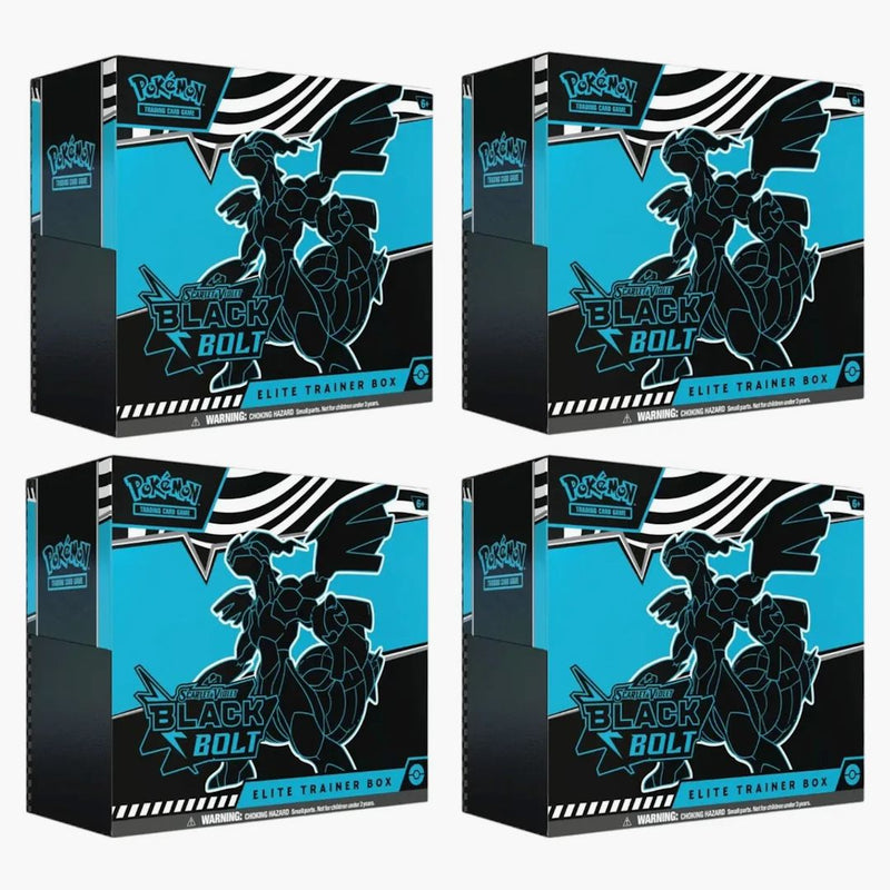 2025 Pokémon Scarlet & Violet Black Bolt Elite Trainer Box 4x Lot