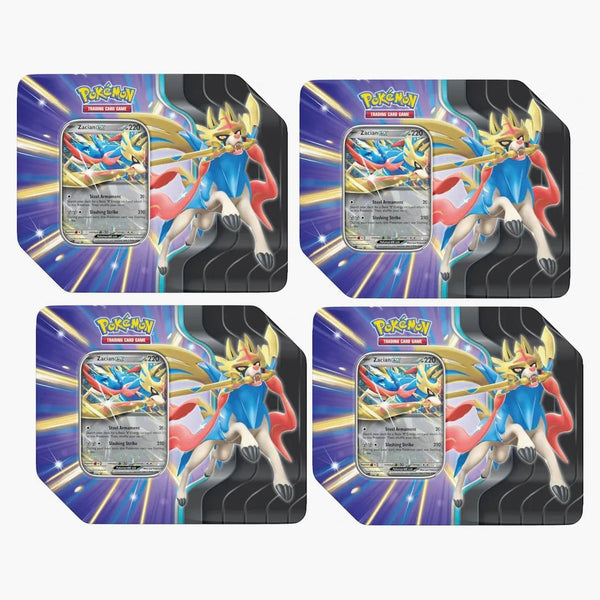 2025 Pokémon Scarlet & Violet Journey Together Zacian Ex Slashing Legends Tin 4x Lot