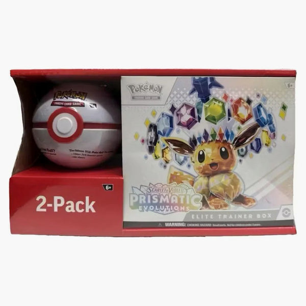 2025 Pokémon Scarlet & Violet Prismatic Evolutions Elite Trainer Box + Pokeball Sam's Club Bundle (pokeball Color May Vary)