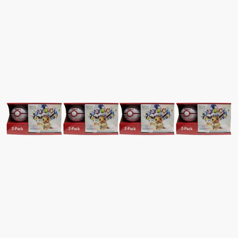 2025 Pokémon Scarlet & Violet Prismatic Evolutions Elite Trainer Box + Pokeball Sam's Club Bundle 4x Lot (pokeball Color May Vary)