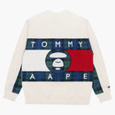 Bape X Tommy Flag Sweatshirt White